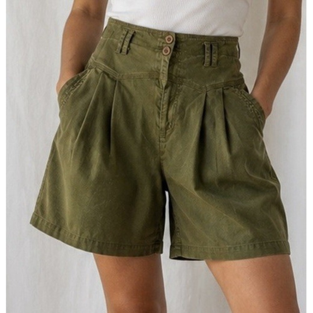 Vintage 1990's Gitano Trouser Shorts Olive Green Size 14 Army Gorp Core Baggy
